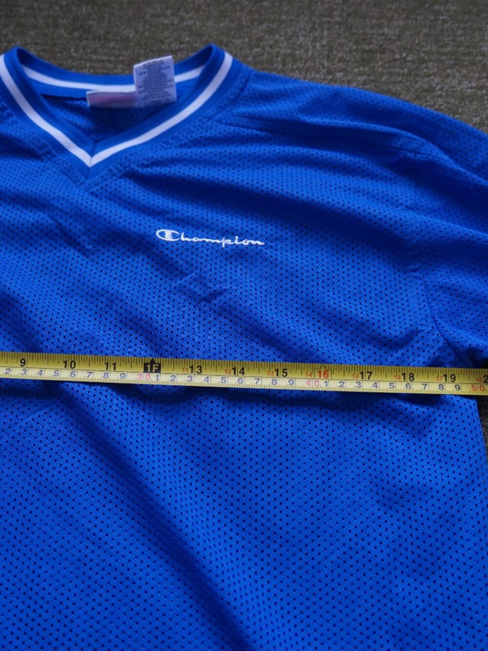 Champion Cobalt Blue V-Neck Mesh Sporty Top - Picture 4 of 7